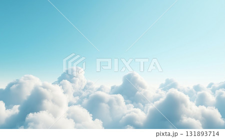 Copy space sky and with fluffy clouds on summer bright landscpe wallpaper 131893714