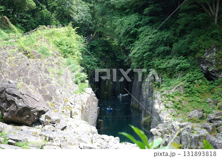 A view of "Takachiho" Gorge / 三段橋から眺める真夏の高千穂峡谷の光景 A view of "Takachiho" Gorge / 三段橋から眺める真夏の高千穂峡谷の光景 131893818