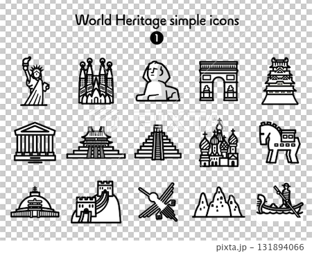 シンプルアイコン集 世界遺産 シンプルアイコン集 世界遺産 131894066