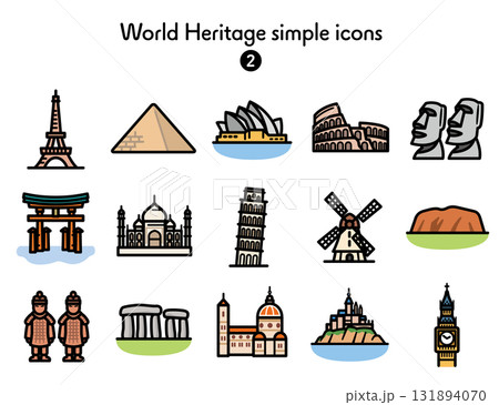 シンプルアイコン集 世界遺産 131894070