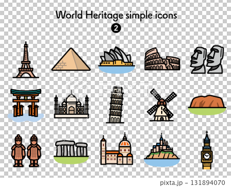 シンプルアイコン集 世界遺産 131894070