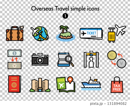 簡單圖示集合海外旅行 131894082