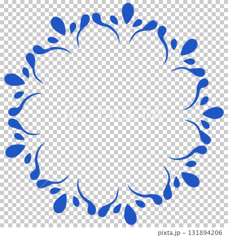 藍色花形幾何框架 藍色花形幾何框架 131894206