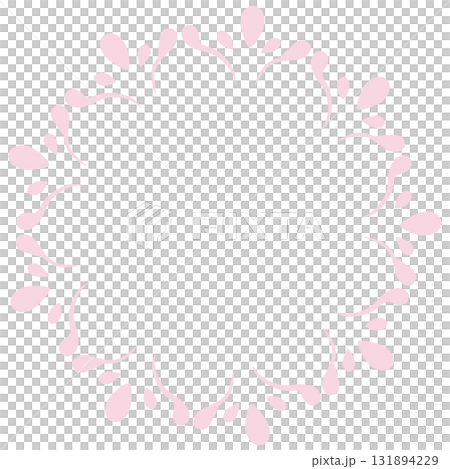 薄いピンクの花のような形の幾何学フレーム 薄いピンクの花のような形の幾何学フレーム 131894229