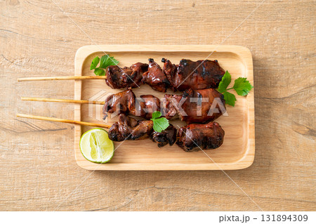 grilled chicken liver with herbs and spices grilled chicken liver with herbs and spices 131894309