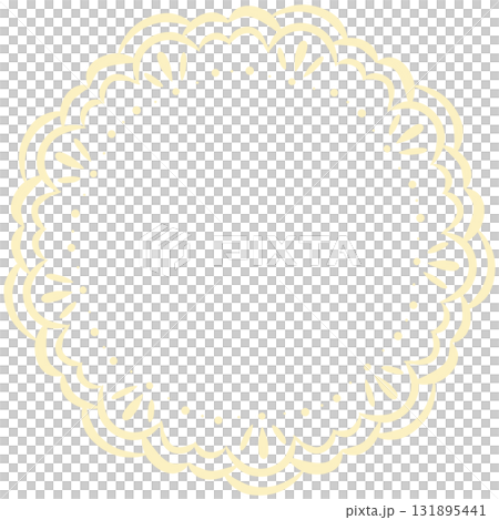 淺黃色餅乾形蕾絲框架 131895441
