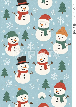 雪だるまのクリスマスカード 雪だるまのクリスマスカード 131895533