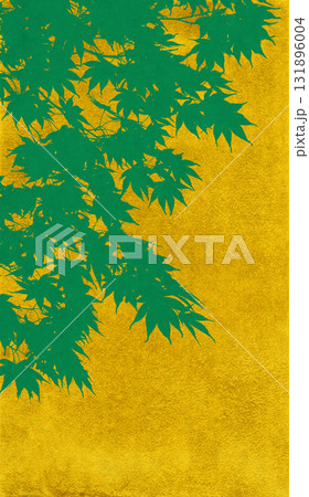 リアルなモミジを金箔に描いた、琳派風のシルエットアート リアルなモミジを金箔に描いた、琳派風のシルエットアート 131896004