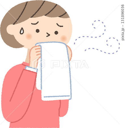 タオルの匂いが気になる女性 131896036