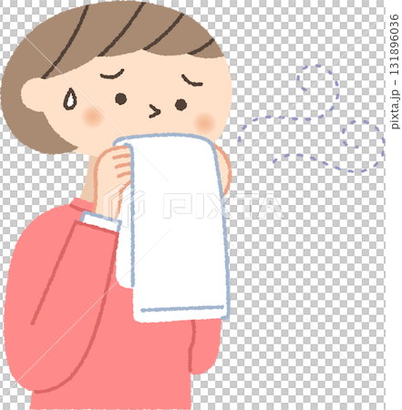 タオルの匂いが気になる女性 131896036