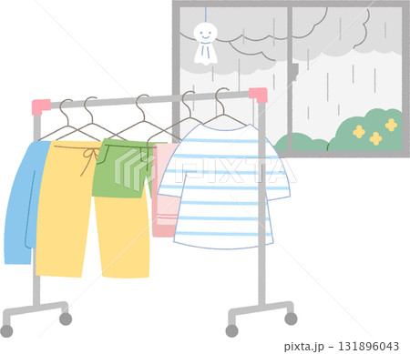 室内干しのイラスト 131896043
