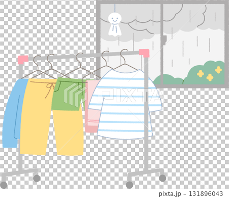 室内干しのイラスト 131896043