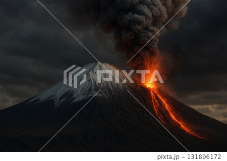 富士山の噴火 131896172