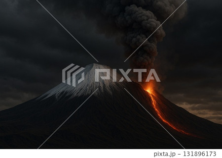 噴火する富士山 噴火する富士山 131896173