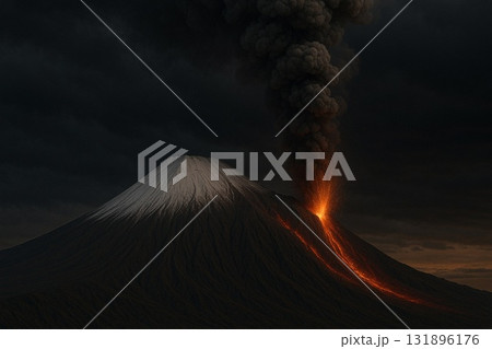 噴火する富士山 噴火する富士山 131896176