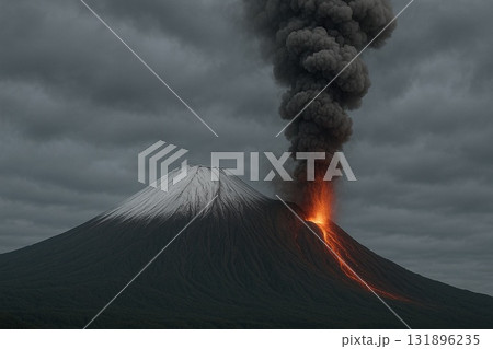 噴火する富士山 噴火する富士山 131896235