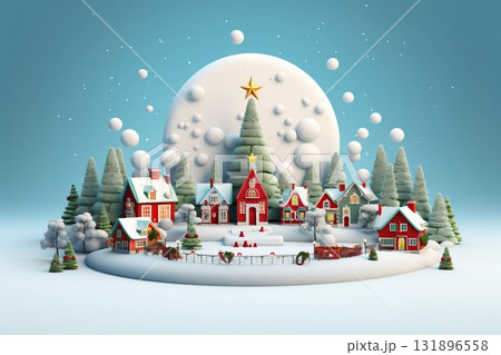 Enchanted Winter Village in Festive Season. Generative ai 131896558