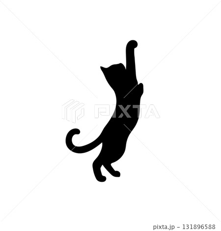 Black cat silhouette isolated on white background. 131896588
