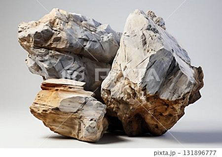 Majestic Geologic Formation Isolated on White. Generative ai Majestic Geologic Formation Isolated on White. Generative ai 131896777