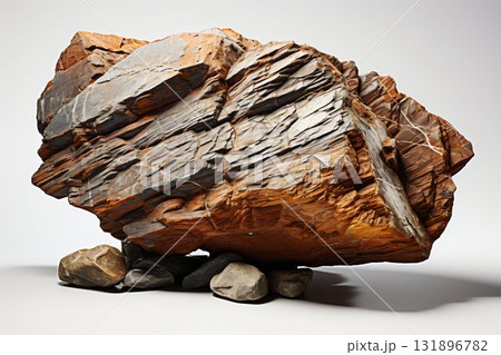 Majestic Geologic Formation Isolated on White. Generative ai Majestic Geologic Formation Isolated on White. Generative ai 131896782