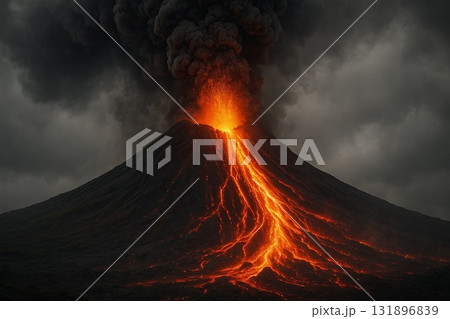 火山の噴火 131896839