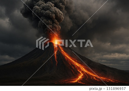 火山の噴火 131896937