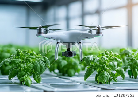 Drone Technology in Agriculture for Precision Farming and Crop Management with Green Plants Drone Technology in Agriculture for Precision Farming and Crop Management with Green Plants 131897553