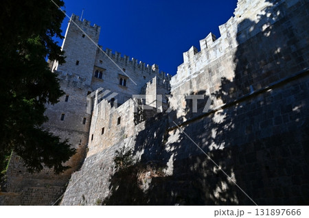 Beautiful old town of Rhodes on the Greek island of Rhodes. Beautiful historical architecture with castle, shops and cafes. Concept for travel and vacation. 131897666