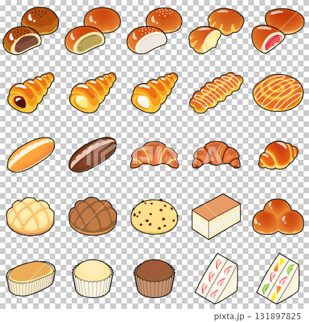 甜麵包圖標集 131897825