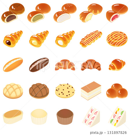 菓子パンのアイコンセット 菓子パンのアイコンセット 131897826
