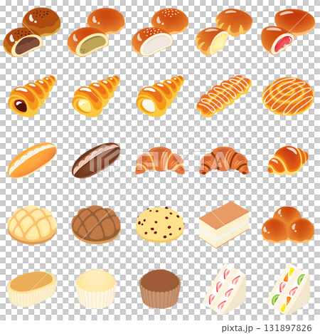 菓子パンのアイコンセット 菓子パンのアイコンセット 131897826