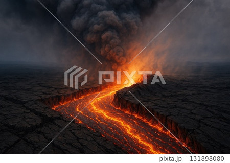 噴火する火山 噴火する火山 131898080