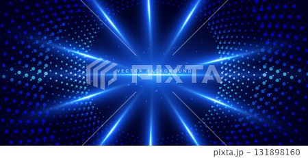 Lighting blue futuristic digital technology background with dotted glowing radiant. 131898160