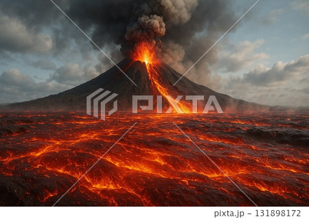 火山噴火 131898172