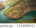 Azure water reservoir . Dagestan. Sulak or Sulakskiy canyon. .Russia. Picturesque day and gorgeous scene. Location . Wonderful image of wallpaper. Exploring the world's beauty. 131898411