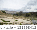 Scenic rocky landscape with a mountain water stream under a cloudy sky. Nature, outdoor adventures, and serene countryside retreats. Travel and tourism visuals. Trekking, camping 131898412
