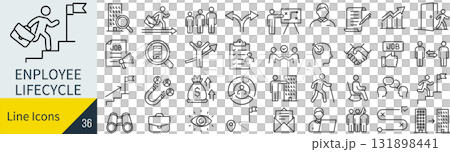 従業員のライフサイクルに関するアイコンセット 131898441