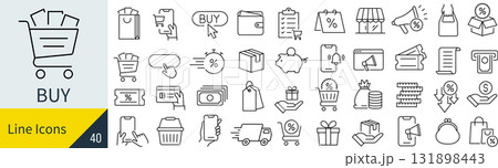 買い物に関するアイコンセット 買い物に関するアイコンセット 131898443