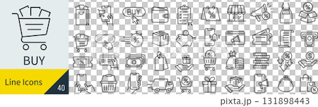 買い物に関するアイコンセット 買い物に関するアイコンセット 131898443