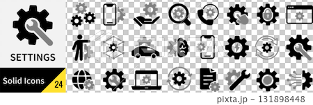 ベクターの設定に関するシルエットアイコンセット 131898448