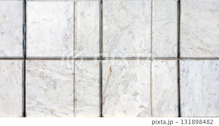 Close up texture of marble of grey and white color. Natural marble material of light gray color. Full marble tile floor texture 131898482