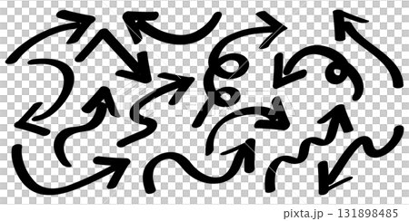 手書きの矢印のイラストセット 手書きの矢印のイラストセット 131898485