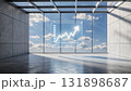 The ascending line graph of the glass screen panel on the floor of the concrete building 131898687
