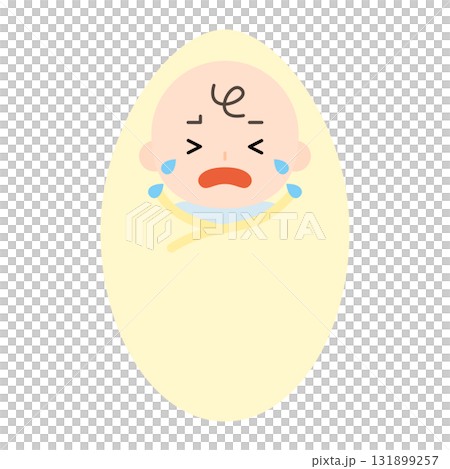 Illustration of a baby crying loudly Illustration of a baby crying loudly 131899257