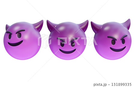 Mischievous Purple Devil Emoji Face 3D graphic Mischievous Purple Devil Emoji Face 3D graphic 131899335