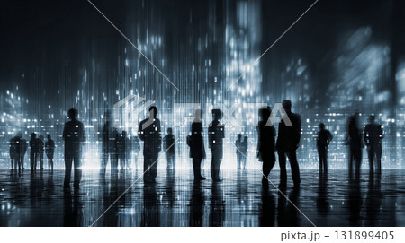 光と情報が交錯する未来の社会ビジュアル 光と情報が交錯する未来の社会ビジュアル 131899405