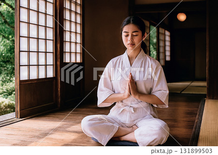 座禅を組む女性 131899503