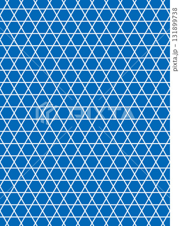 青色の六角籠目の背景 131899738