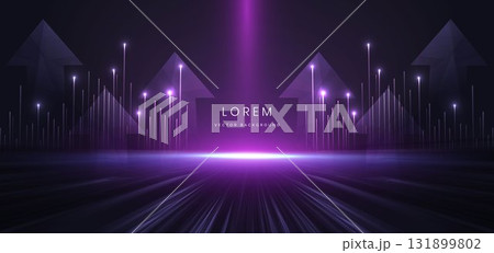 Scene purple light decor vertical arrow lines sparkling background. 131899802