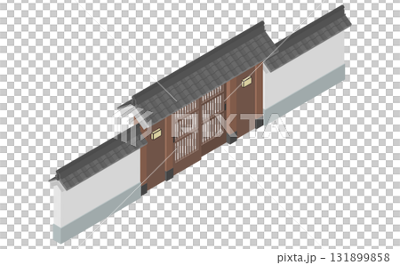 等距插畫：日式大門 131899858